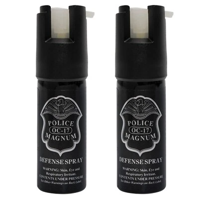 2 PACK Police Magnum pepper spray .50oz GID Personal Defense Security Protection