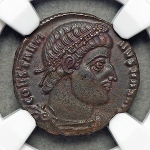 Constantino I Ad 307 337 Ae Follis Soldados Y Estandares Ngc Au Ebay