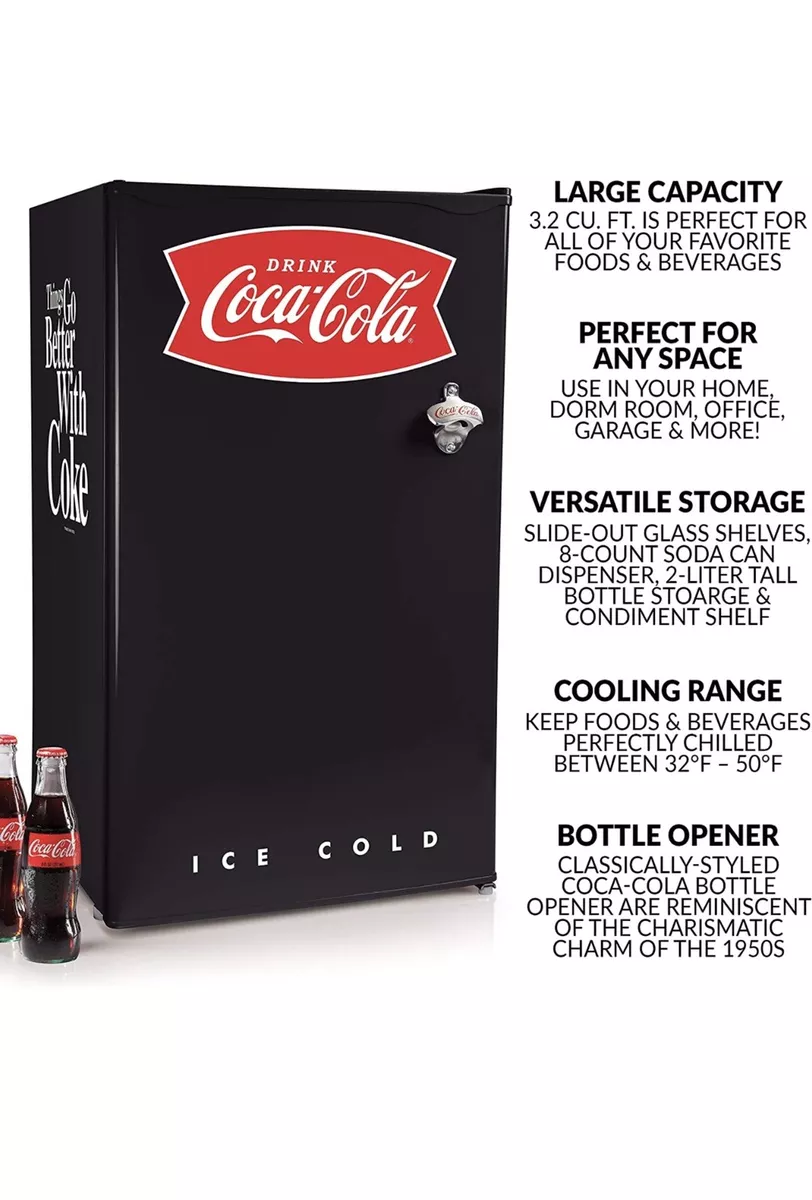 Black coca cola fridge sale