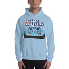 Old Blue Vintage vette Race Car Unisex Hoodie