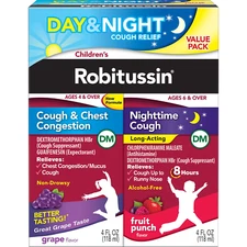 Children's Robitussin Cough & Cold Medicine, Day and Night Syrup, 4 Oz, 2 Pack