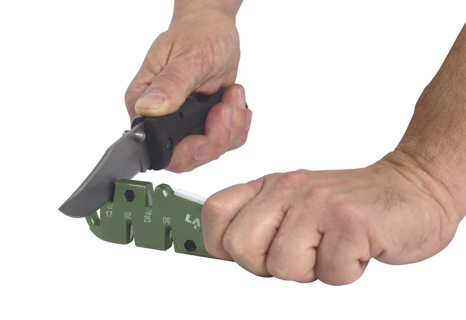 Afilador de cuchillos de diamante Lansky D-SHARP - multiángulo con cuerpo de metal verde Foto 2 de 4