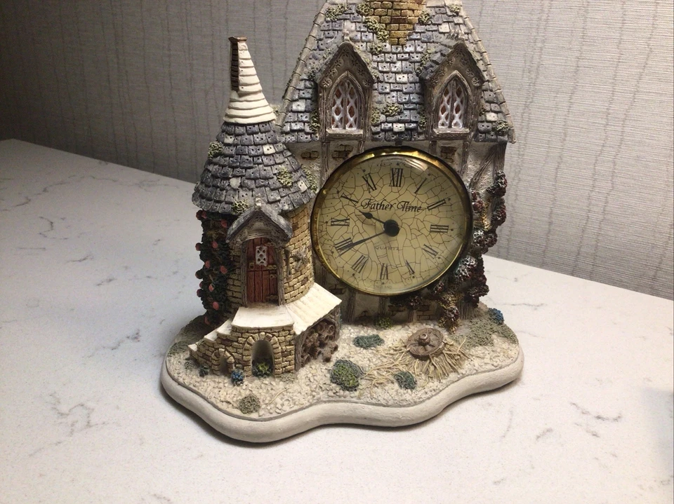 Father Time,The Farmhouse,Quartz Clock,signed Lon Herbert, 1991, 8”x6”x4”, 3lbs. - Image 3 of 4