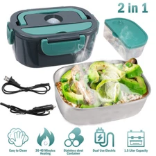 1.5L Lonchera Electrica Comida Portatil Fiambrera Tartera Calentador De Comida