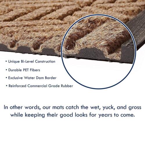 Bungalow Flooring Runner 22" x 60" Rectangle PET Polyester Rubber Medium Grey - Picture 3 of 3