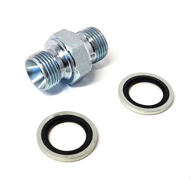BSP Hydraulikadapter Außen-/Außengrößen 1/8'' bis 1'' + verklebte Dübelscheiben passend