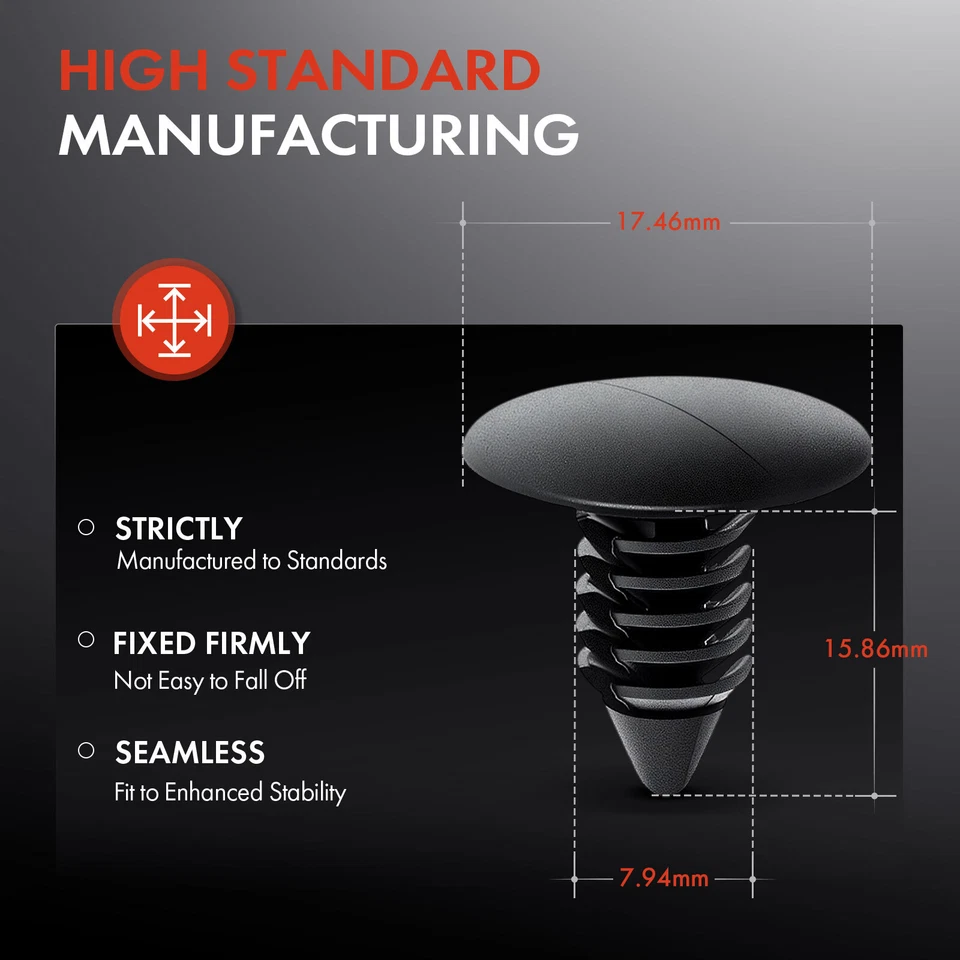 30 piezas clips de retención de protector de parachoques de nailon de 7,94 mm de una sola cabeza para GM Chevy Foto 3 de 4