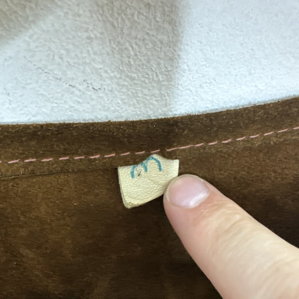 Chaleco Vaquero Vaquero Occidental Vintage Cuero Gamuza Borlas 36 S/M Foto 2 de 4