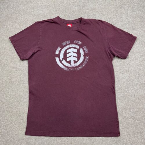 Vintage Element Mens Shirt Red Large Short Sleeve Skateboarding Casual Adult Y2k