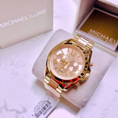 New Michael Kors MK6359 Bradshaw Two-Tone Chronograph Dial Analog