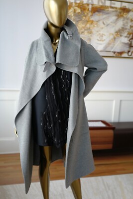 NEW Hermes Double-face Cashmere Long Inspi Coat Couverture Gris Crayon size 36