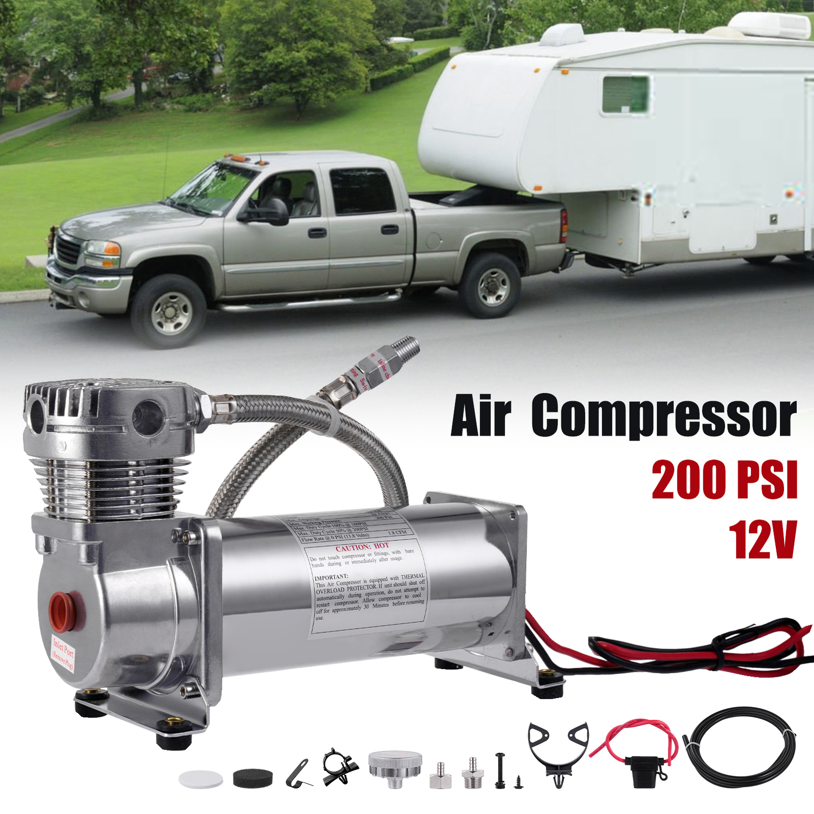 12V Portable Car Air Compressor Car Tire Inflator Electric Pump Auto For Truck n
