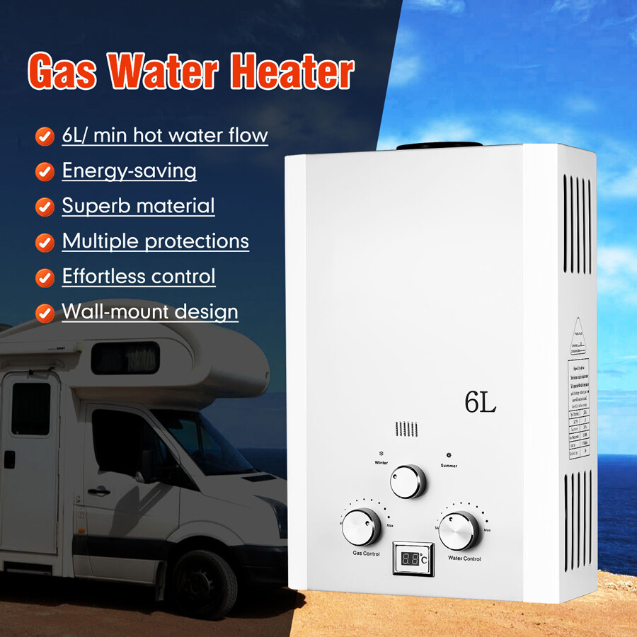 Campervan 6L LPG Gas Water Heater Tankless Instant Hot Water Heater