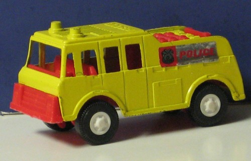 Tootsietoy gelber Polizei Rettungswagen - 3 3/4" - Tootsie Spielzeug - 60er Jahre Vintage
