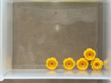 LEGO Parts - Bright Light Orange Plate, Round 1 x 1 Flower - No 24866 - QTY 5