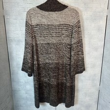 Style & Co. sweater dress cream to brown 3/4 sleeve feminine fall cozycore