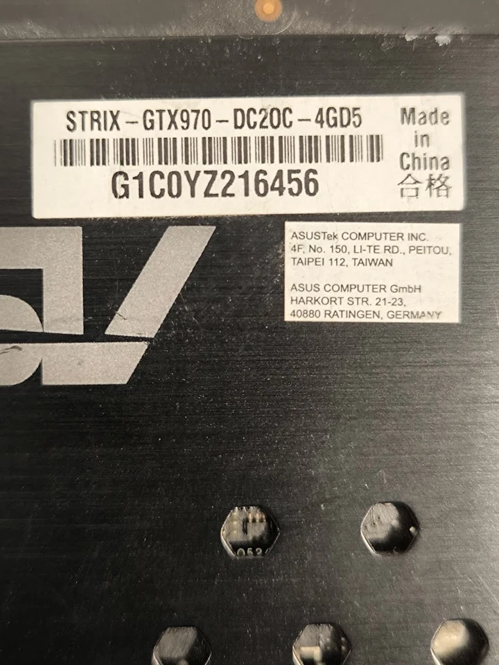 ASUS STRIX GTX 970 Graphics Card - Used, Working - Image 3 of 4