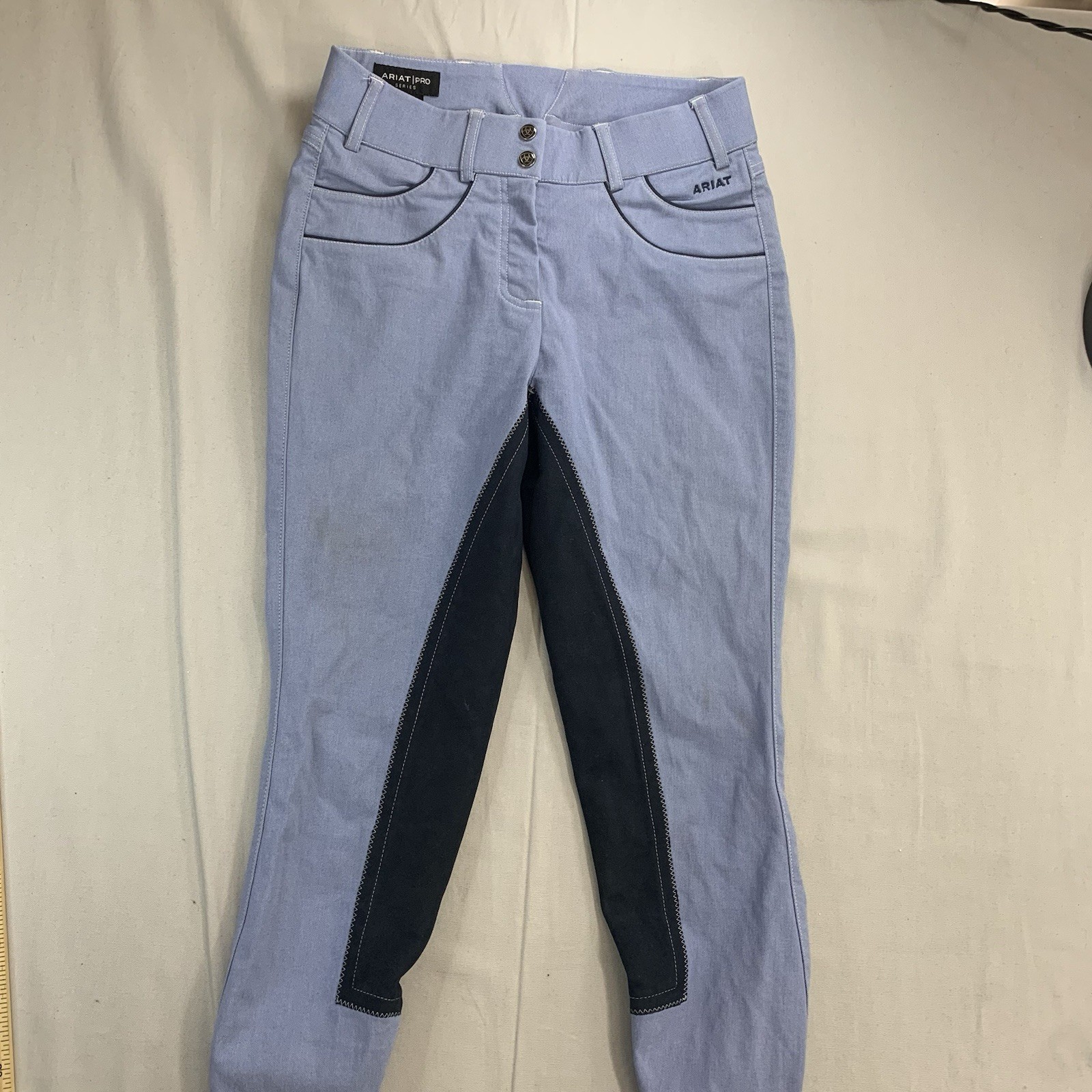 Ariat Pro Series Pants 26R Blue Equestrian Riding Slim Padded Activewear