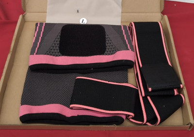 Vitoki Kniebandagen bei Arthritis Gelenkschmerzen 1er Pack, Bandage für Fitnessstudio Pink Large