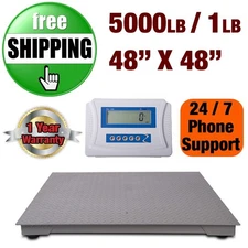 New Prime Scale Series 5000x1lb Floor Scale 48"x48" with PS-IN109 Indicator