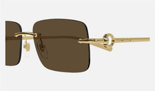 Image of  Brand New Auth Gucci GG1703S Gold Brown Black Tint Square Sunglasses