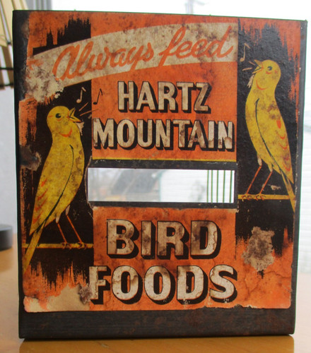 Antique Hartz Mountain Bird Food Advertising Metal Bird Cage Free Shipping