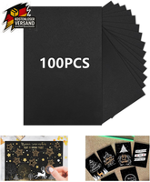 100 Blatt Kartonpapier Schwarz A6, 300G/M² Bastelpapier Schwarz, Schwarzes Tonpa