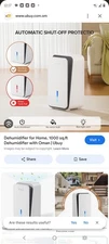 CS08 Dehumidifier 2.5L Tank 1100mL/Day 4500 Sq Ft 75W Quiet Home w/ Night Light