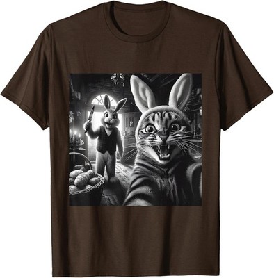 Easter Bunny Rabbit Funny Cat Taking Horror Selfie Unisex T-Shirt