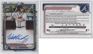 2024 Bowman Chrome Prospect Speckle Refractor /299 Will Verdung #CPA-WV Auto