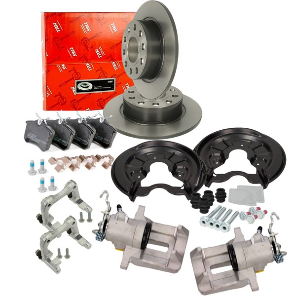 2X TRW Bremsscheiben 253Mm BeläGe + Rep-Satz Hinten FüR Audi A3 8P Leon Golf 5 6-image