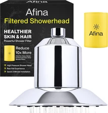 Afina Filtered Shower Head - Water Softener Showerhead with KDF-55 Chrome