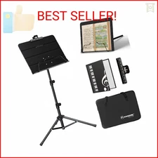 K KASONIC - Dual-Use Folding Sheet Music Stand & Desktop Book Stand with Portabl