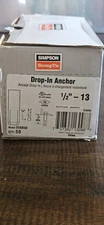 simpson drop in anchors model DIAB50 1/2" NEW QTY 50 box