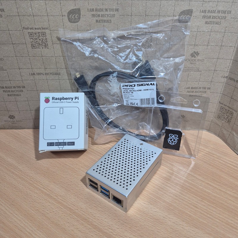 Raspberry Pi 4B 2GB RAM New 64GB SD Preloaded OS HDMI Cable PSU - Tested Working