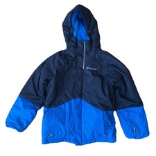 Columbia Jacket Youth Small 7/8 Blue Hooded Interchange Omni Heat Snow Ski