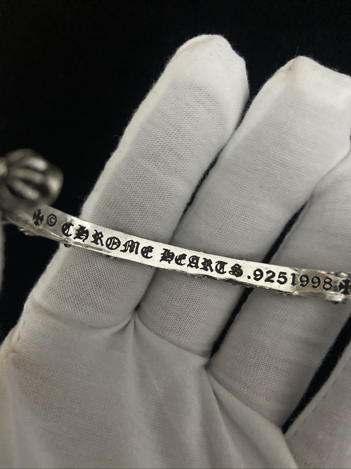 Chrome Hearts Tiny E Cross Bangle Adjustable Auct… - image 4