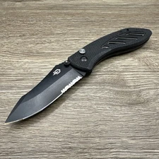 Gerber Instant Assisted Open Pocket Knife Plunge Lock Combo Edge Blade!