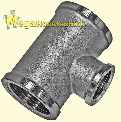 Reduziertes T-Stück Messing verchromt IG x IG reduziert x IG Gewindefitting