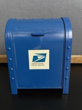 Vintage USPS Mailbox Plastic Coin Sorter Piggy Bank Blue