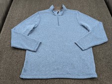 Wrangler Authentics Men  s 1/4 Quarter-Zip Sweater Pullover Blue Size Large