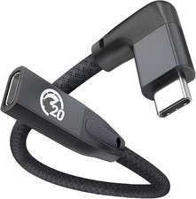 UseBean Right Angle USB C Extension Cable 0.6FT, 90 Degree USB-C BLACK