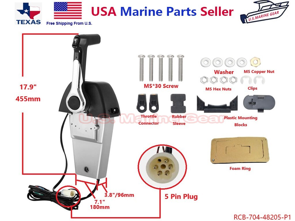 704 Remote Control Box Yamaha Outboard 704-48205-P1 Top Mounted Singe ...