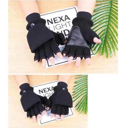 Fleece Flap Gloves Man Student Adult Thicken for Riding Double Layers - Picture 11 of 12
