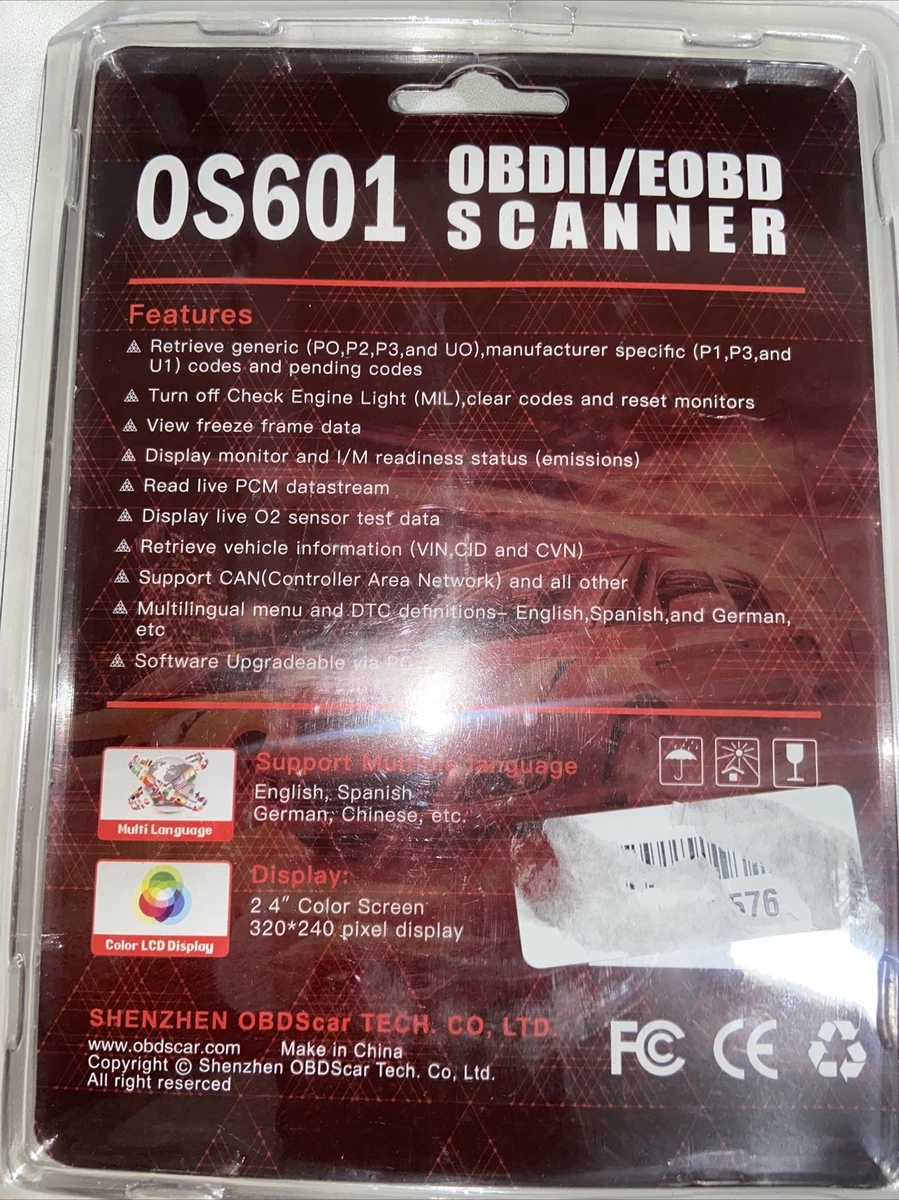 OBDScar OS601 OBD2 Scanner Diagnostic Tool Code Reader