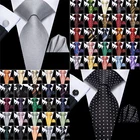 200 colors Mens Tie Hankerchief Cuff links Wedding Prom Pink Black Blue Set