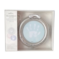 Hallmark Baptism Handprint Frame "Bless These Little Hands" Baby Print NEW