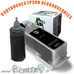 Kit cartouche T2621 Epson rechargeable avec puce autoreset pour encre noire