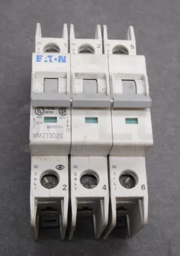 EATON WMZT3D20 MINI CIRCUIT BREAKER 20A 480V 3 POLE