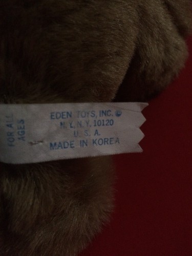 Vintage 1985 Eden 8" Brown Teddy Bear Plush GUC with Tag - Picture 7 of 7